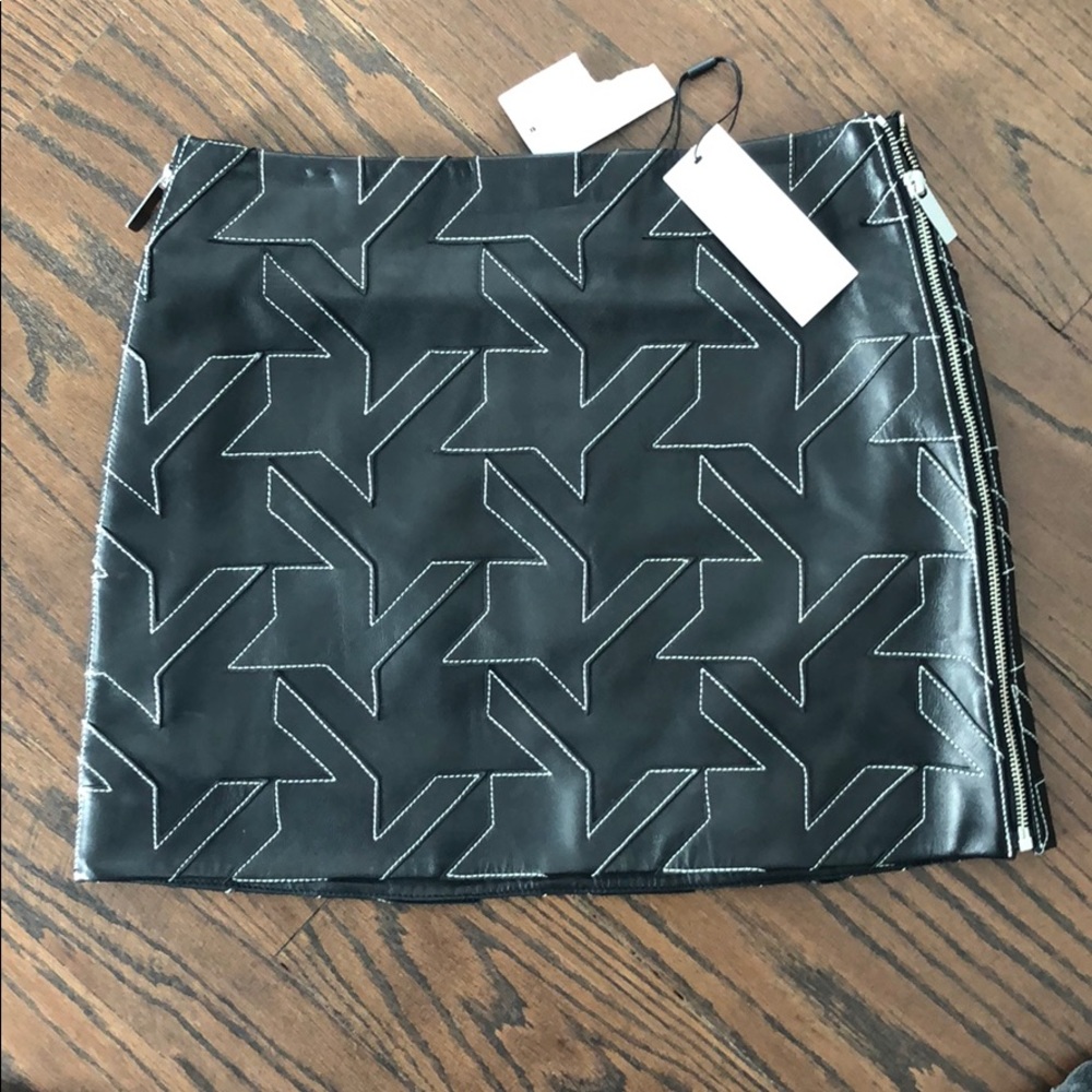 Helmet Lang leather skirt size 4